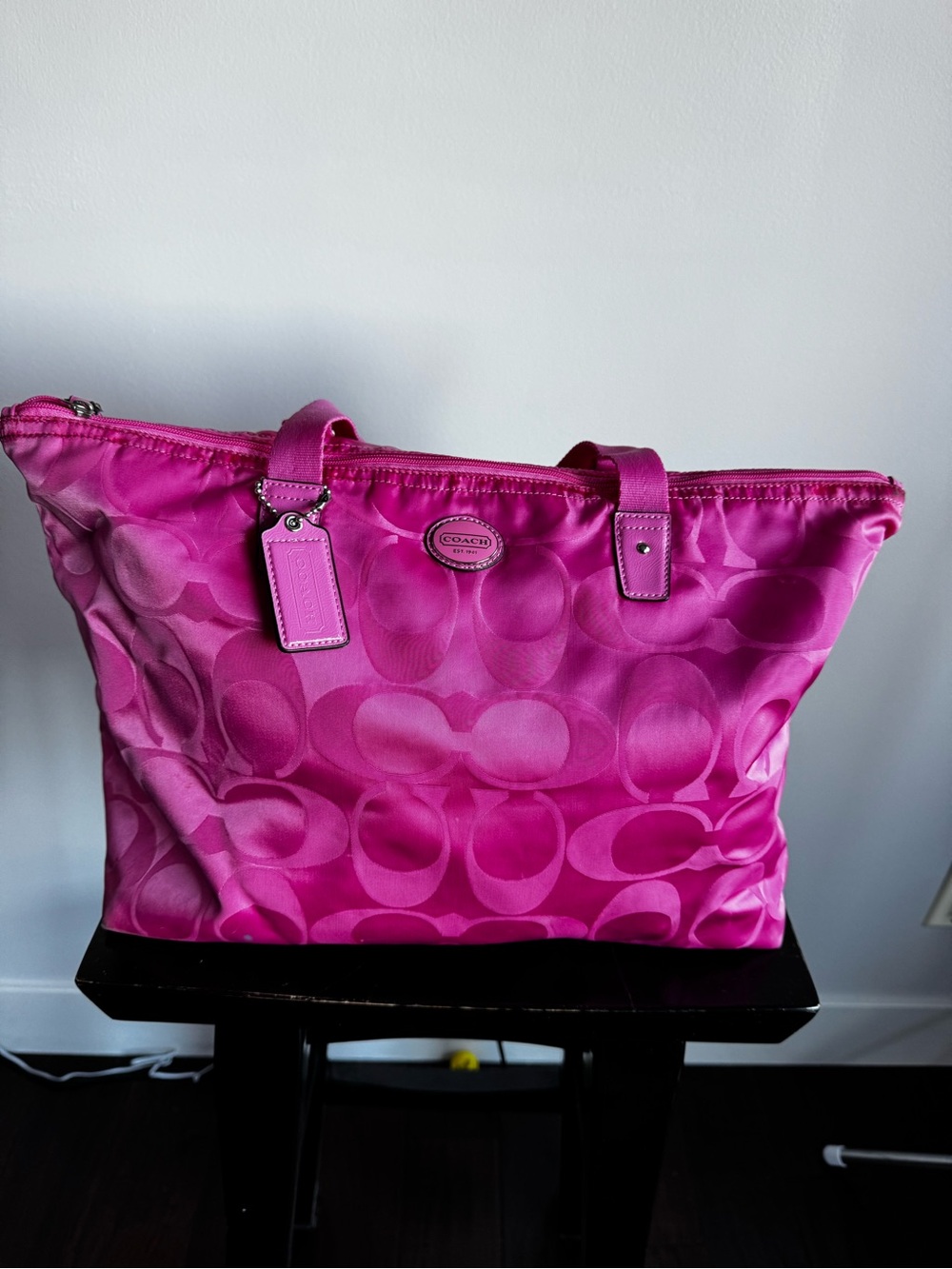Coach Pink Getaway Packable Tote + Matching Bonus Zip Pouch
